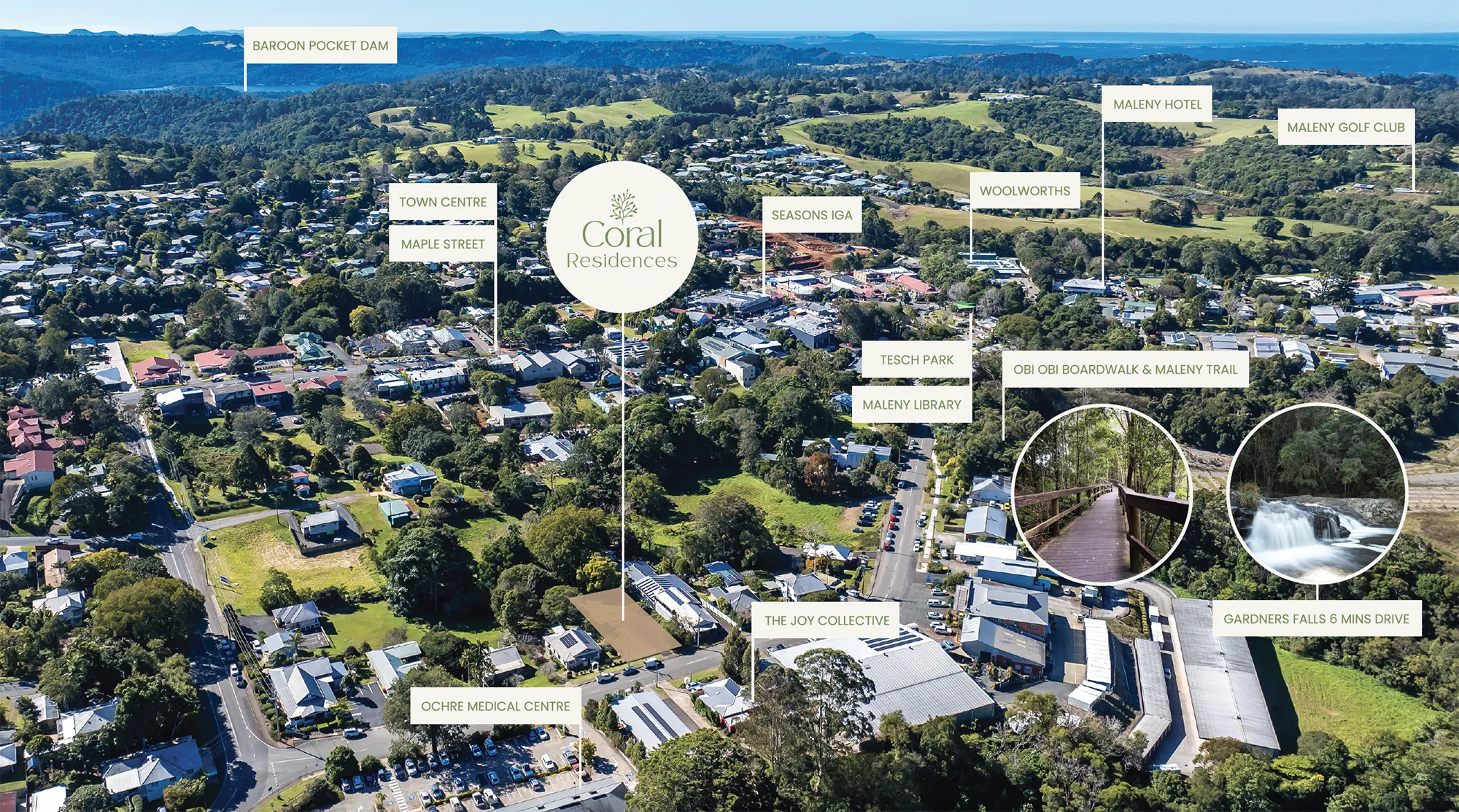 coral residences maleny location map