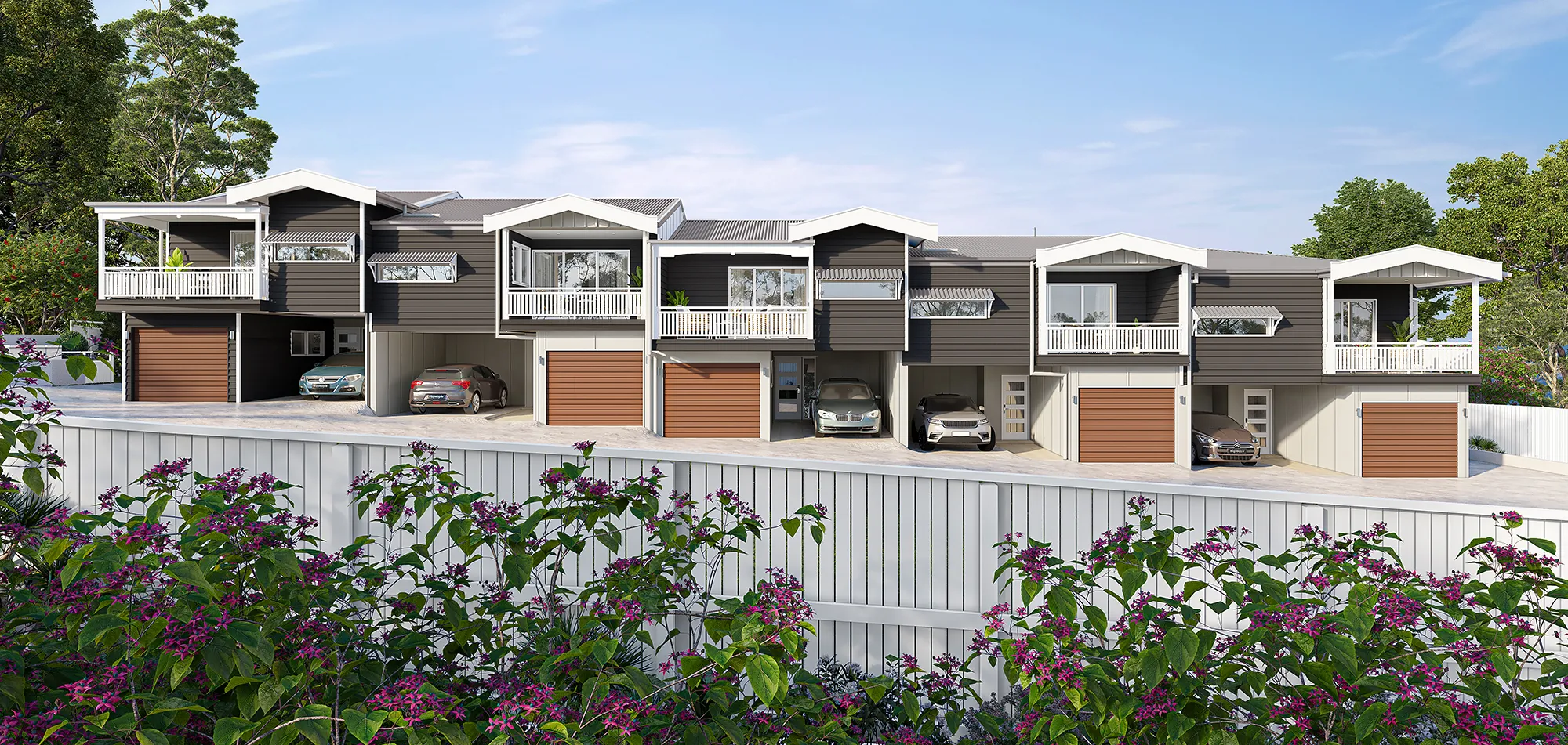 maleny townhouses external view render example coral residences